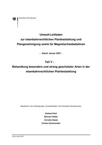 Umweltleitfaden Teil V Artenschutz