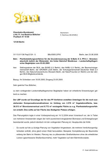 Eisenbahn-Bundesamt z.Hd. Fr. Ina-Beatrice Böttcher Postfach 41 ...