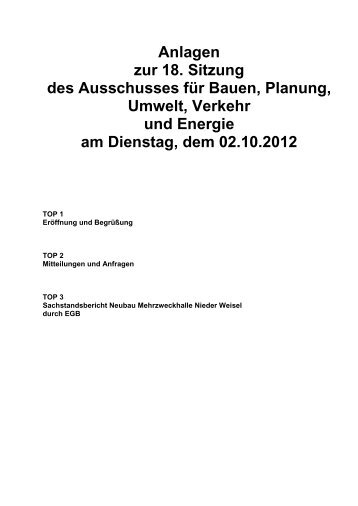 Anlagen zur 18. Sitzung des Ausschusses für ... - Stadt Butzbach