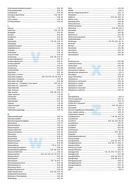 Jahresinhaltsverzeichnis 2007 - Aquaristik aktuell