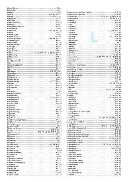 Jahresinhaltsverzeichnis 2007 - Aquaristik aktuell