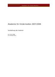 Akademie für Kindermedien 2007/2008