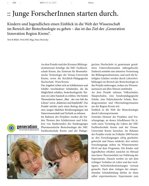 Bioskop 2009/3 - Blut - Austrian Biologist Association