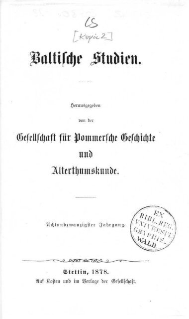 Baltische Studien. - Digitalisierte Bestände der UB Greifswald