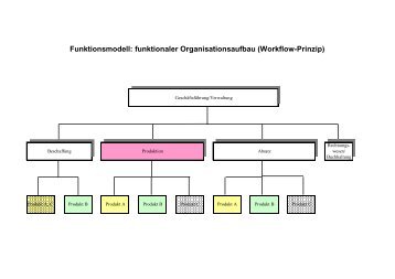 Funktionsmodell: funktionaler Organisationsaufbau (Workflow-Prinzip)