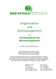 Organisation und Zeitmanagement - BAW-Schule