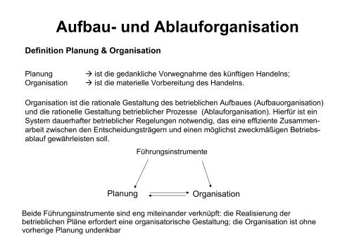 Aufbau- und Ablauforganisation