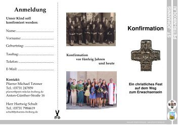 Einladung Konfirmation 2014 - Petri-Nikolai und St. Johannis zu ...