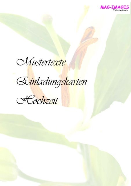 Mustertexte Einladungskarten Hochzeit Mag Images
