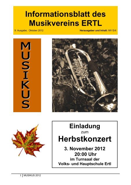 Informationsblatt des - Musikverein ERTL