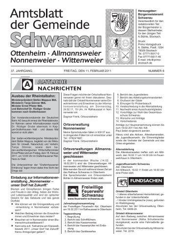 Einladung zur Informationsver- anstaltung ... - Schwanau