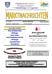 EINLADUNG EINLADUNG - Marktgemeinde Thaya