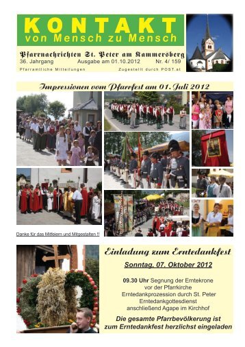 Einladung zum Erntedankfest - Pfarre St. Peter am Kammersberg