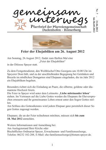 zum Frühlingsfest am 1. Mai 2012 - Pfarrgemeinde Berghausen