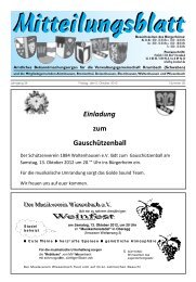 Einladung zum Gauschützenball - Wiesenbach
