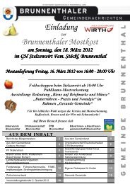 Einladung Brunnenthaler Mostkost - Gemeinde Brunnenthal