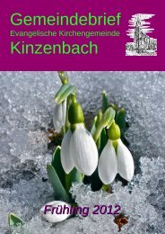 Frühling 2012 - Evangelische Kirchengemeinde Kinzenbach