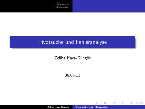 Pivotsuche und Fehleranalyse