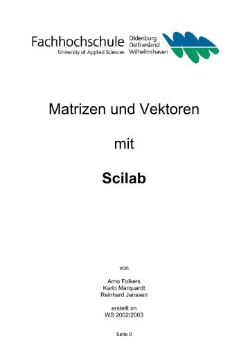 Matrizen und Vektoren mit Scilab