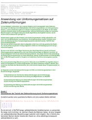 Anwendung von Umformungsmatrizen auf Zeilenumformungen