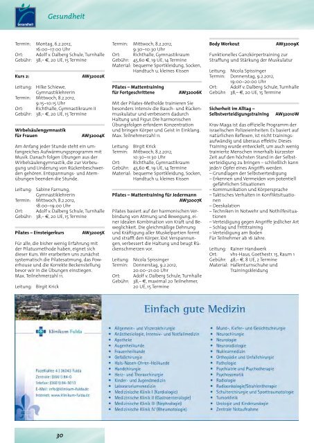 Programm 1. Semester 2012 - vhs der Stadt Fulda