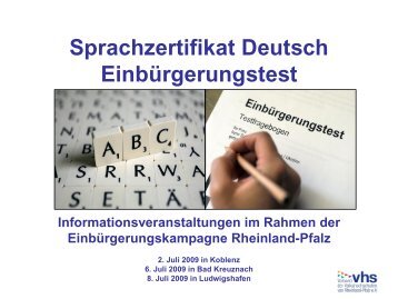 Sprachzertifikat Deutsch Einbürgerungstest - einbuergerung.rlp.de ...