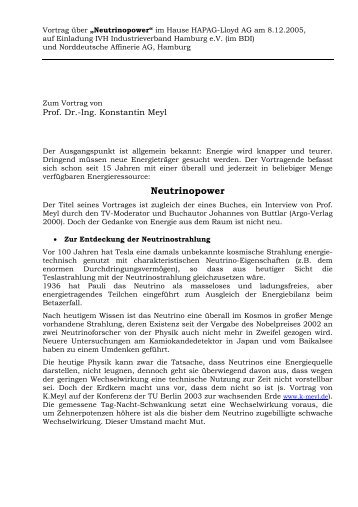 Antrag zu Neutrinopower, Blatt 1 - Meyl