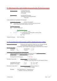 9. Mechanische und elektromagnetische Schwingungen