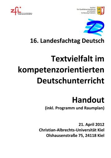 Textvielfalt im kompetenzorientierten Deutschunterricht Handout