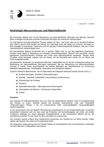 Andrologie (Männerheilkunde) und Naturheilkunde - stefan-stoeckli.ch