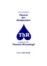 Theorie der Resignation Thomas Krauskopf