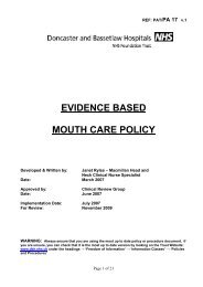 evidence based mouth care policy - Doncaster and Bassetlaw ...