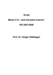 Script Modul A 21 „Soil and plant science“ WS 2007/2008 Prof. Dr ...