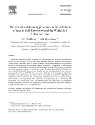 The role of soil-forming processes in the - Department of Soil Science