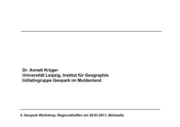 Geopark im Muldenland - PLA.NET Planernetzwerk