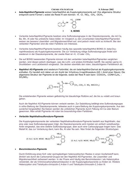 Synthetische organische Farbstoffe Chinone - Technische ...