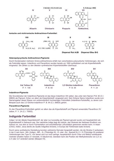 Synthetische organische Farbstoffe Chinone - Technische ...