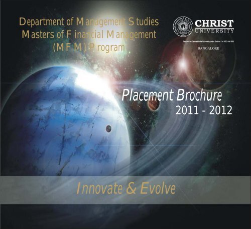 Innovate & Evolve Placement Brochure - Christ University