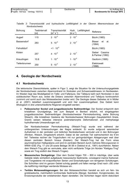 Geothermischer Ressourcenatlas der Schweiz - Schweizerische ...