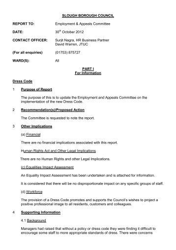 Dress Code PDF 70 KB - Slough Borough Council