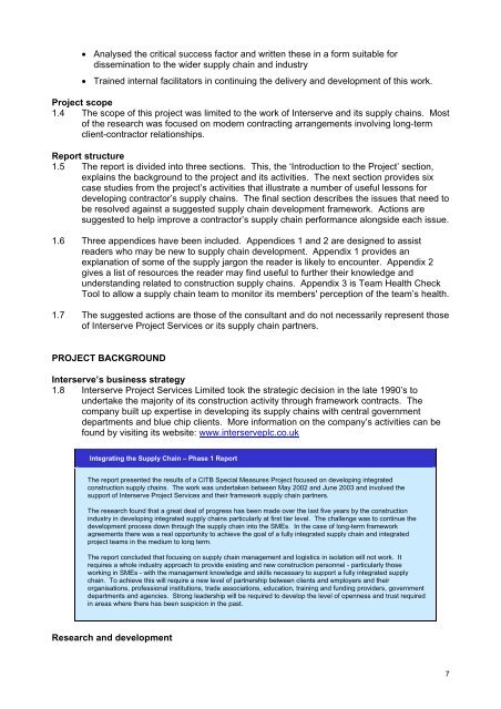 Interserve Project Services Supply Chain Development