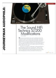 The Sound HiFi Technics SL1200 Modifications