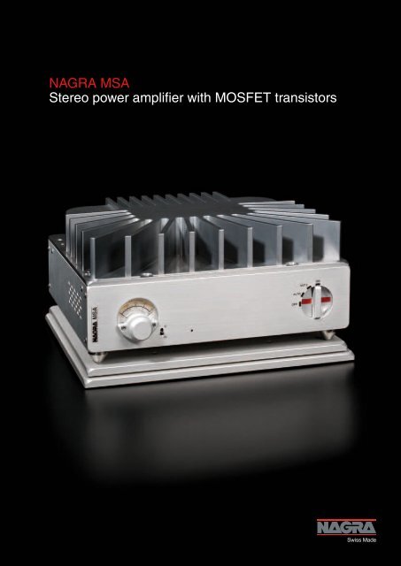 NAGRA MSA Stereo power amplifier with MOSFET transistors