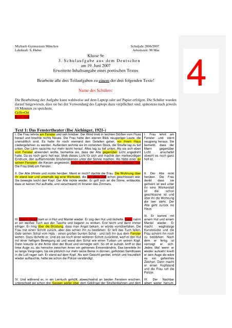 Schulaufgabe Erweiterte Inhaltsangabe Musteraufsatz ... - mebis