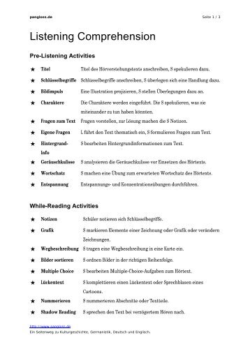 Listening Comprehension - pangloss.de