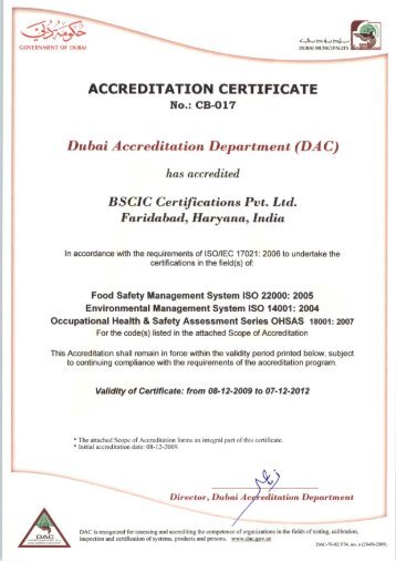DAC - Bscic Certification Pvt. Ltd.