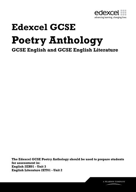 Edexcel GCSE Poetry Anthology