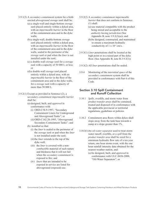 Environmental Code of Practice for Aboveground and ... - CCME