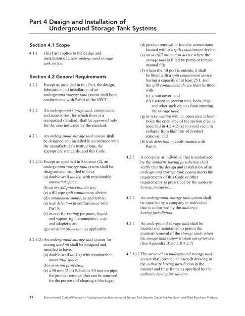 Environmental Code of Practice for Aboveground and ... - CCME