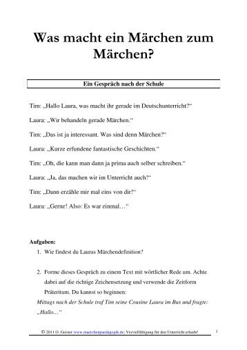 Was macht ein Märchen zum Märchen?